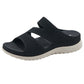 Breathable Platform Sandals for Women, Cutout Velcro Summer Comfort Slides