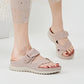 Sport Platform Sandals for Women, Ventilated Cutout Summer Walking Slides