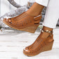 Walking Sandals for Women - Adjustable Strap Wedge with Cutout Design