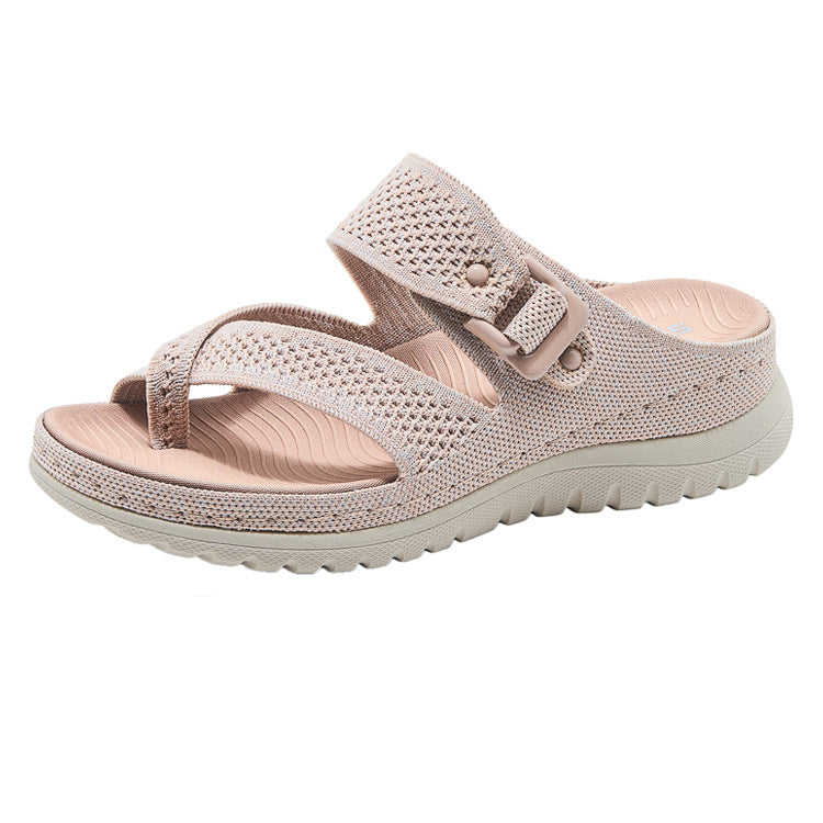 Sport Platform Sandals for Women, Ventilated Cutout Summer Walking Slides