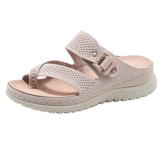 Sport Platform Sandals for Women, Ventilated Cutout Summer Walking Slides