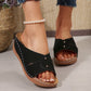 Comfortable Wedge Shoes for Women - Breathable Lightweight Summer Slides