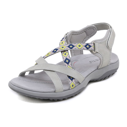 Flat Sport Sandals for Women, Athletic Comfort Durable All-Day Walking Shoes