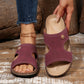 Cork Wedge Slide Sandals for Women - Lightweight Retro Platform Slippers
