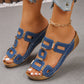 Platform Wedge Sandals for Women - Comfortable Summer Slides with Cushioned Footbed