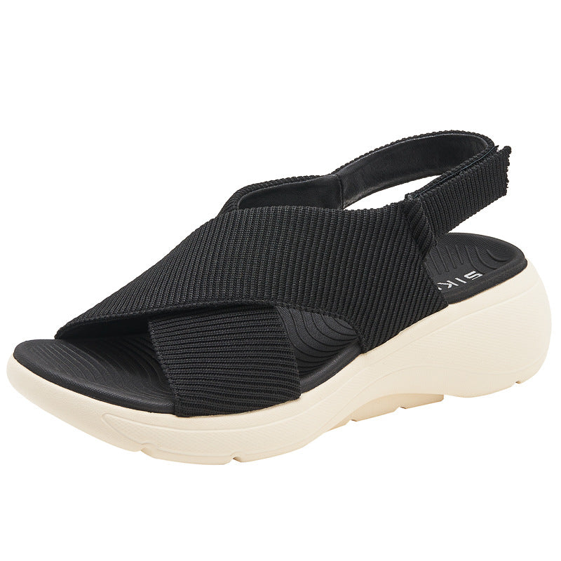 Orthopedic Walking Sandals for Women, Thick Sole Velcro Arch Support Slides