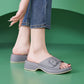 Metallic Wedge Sandals for Women, Anti-Slip Beach Summer Slides