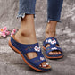 Flower Embroidered Vintage Casual Wedges Sandals