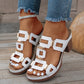 Chunky Heel Slide Sandals for Women - Lightweight Platform Summer Slippers