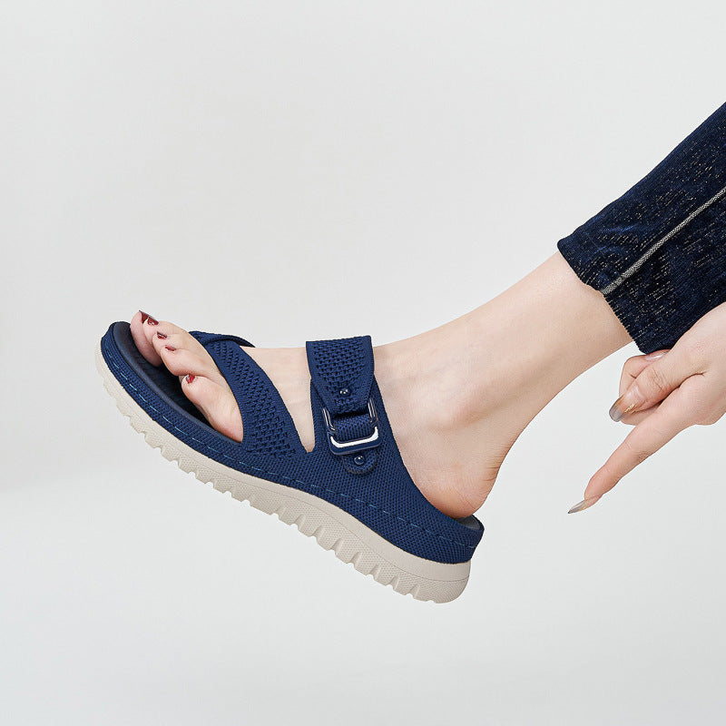 Sport Platform Sandals for Women, Ventilated Cutout Summer Walking Slides