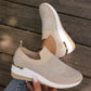 Comfortable Wedge Sneakers for Women - Rhinestone Flyknit Slip-On