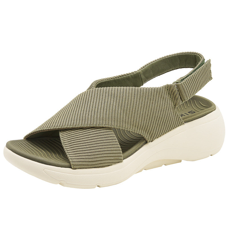 Orthopedic Walking Sandals for Women, Thick Sole Velcro Arch Support Slides