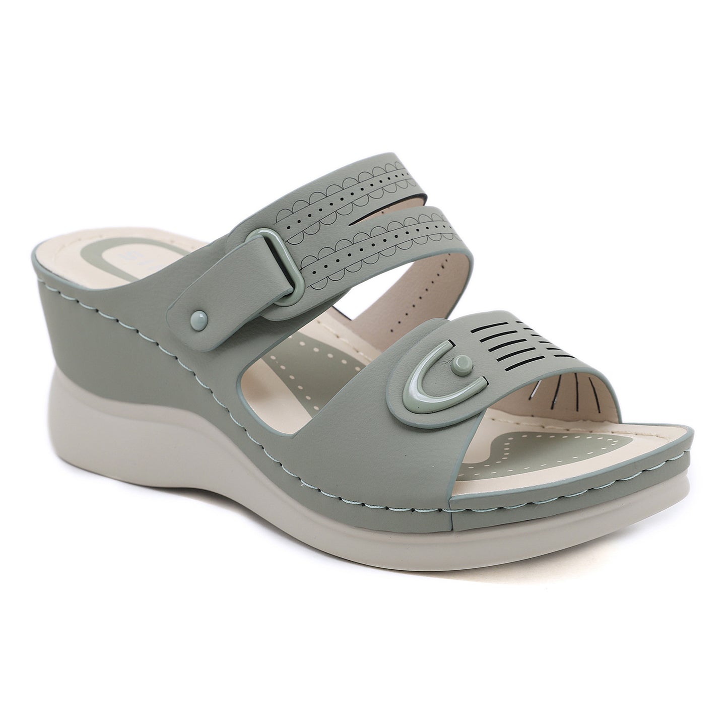 Wedge Beach Sandals for Women, Casual Summer Open Toe Walking Slides
