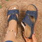 Cutout Wedge Sandals for Women - Comfortable Platform Summer Slides