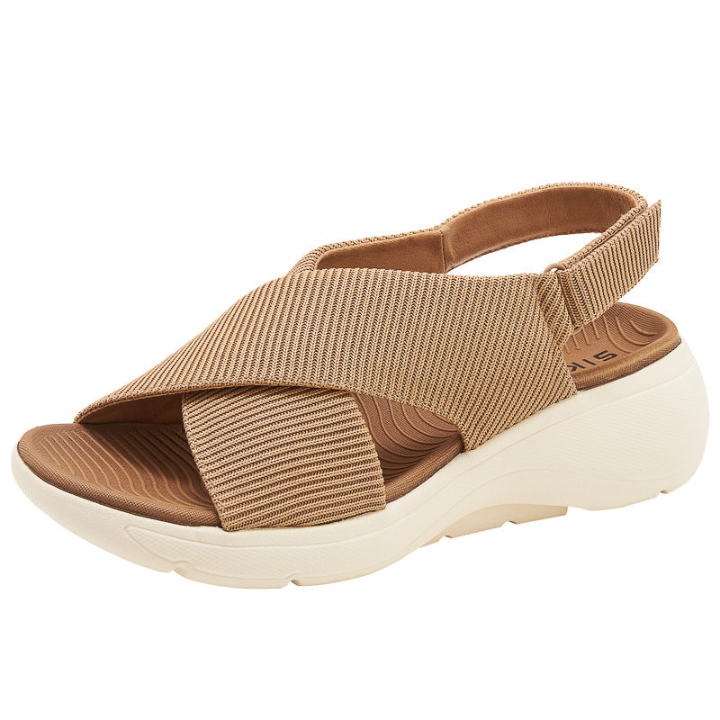 Orthopedic Walking Sandals for Women, Thick Sole Velcro Arch Support Slides