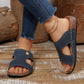 Cork Wedge Slide Sandals for Women - Lightweight Retro Platform Slippers