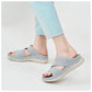 Breathable Platform Sandals for Women, Cutout Velcro Summer Comfort Slides