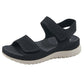 Platform Beach Sandals for Women, Cutout Hook-and-Loop Summer Slides