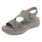 Platform Sandals for Women, Lightweight Rhinestone Velcro Summer Slides