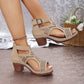 Orthopedic Sandals for Women - Chunky Heel with Breathable Cutout Design