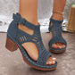 Orthopedic Sandals for Women - Chunky Heel with Breathable Cutout Design