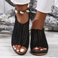 Walking Sandals for Women - Adjustable Strap Wedge with Cutout Design