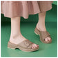 Metallic Wedge Sandals for Women, Anti-Slip Beach Summer Slides