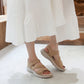 Leather Orthopedic Sandals for Women, Sporty Wedge with Arch Support