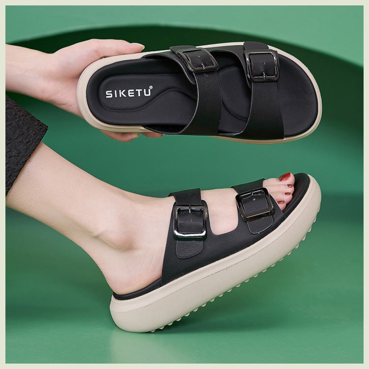 Slide Sandals for Women, Thick-Soled Non-Slip Sport Summer Slippers