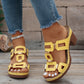 Chunky Heel Slide Sandals for Women - Lightweight Platform Summer Slippers
