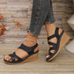 Platform Sandals for Women - Adjustable Criss-Cross Straps with Arch Support
