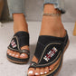 Embroidered Wedge Flip Flops for Women - Lightweight Summer Thong Sandals