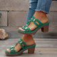 Chunky Heel Slide Sandals for Women - Lightweight Platform Summer Slippers