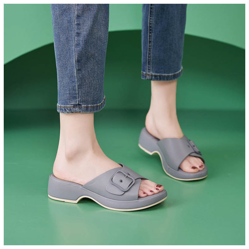 Metallic Wedge Sandals for Women, Anti-Slip Beach Summer Slides