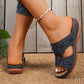 Cutout Wedge Sandals for Women - Comfortable Platform Summer Slides