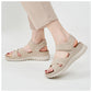 Cutout Platform Sandals for Women, Hook-and-Loop Orthopedic Walking Slides