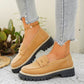 Women's Wide Width Chunky Heel Loafers - Slip-On Platform Flats