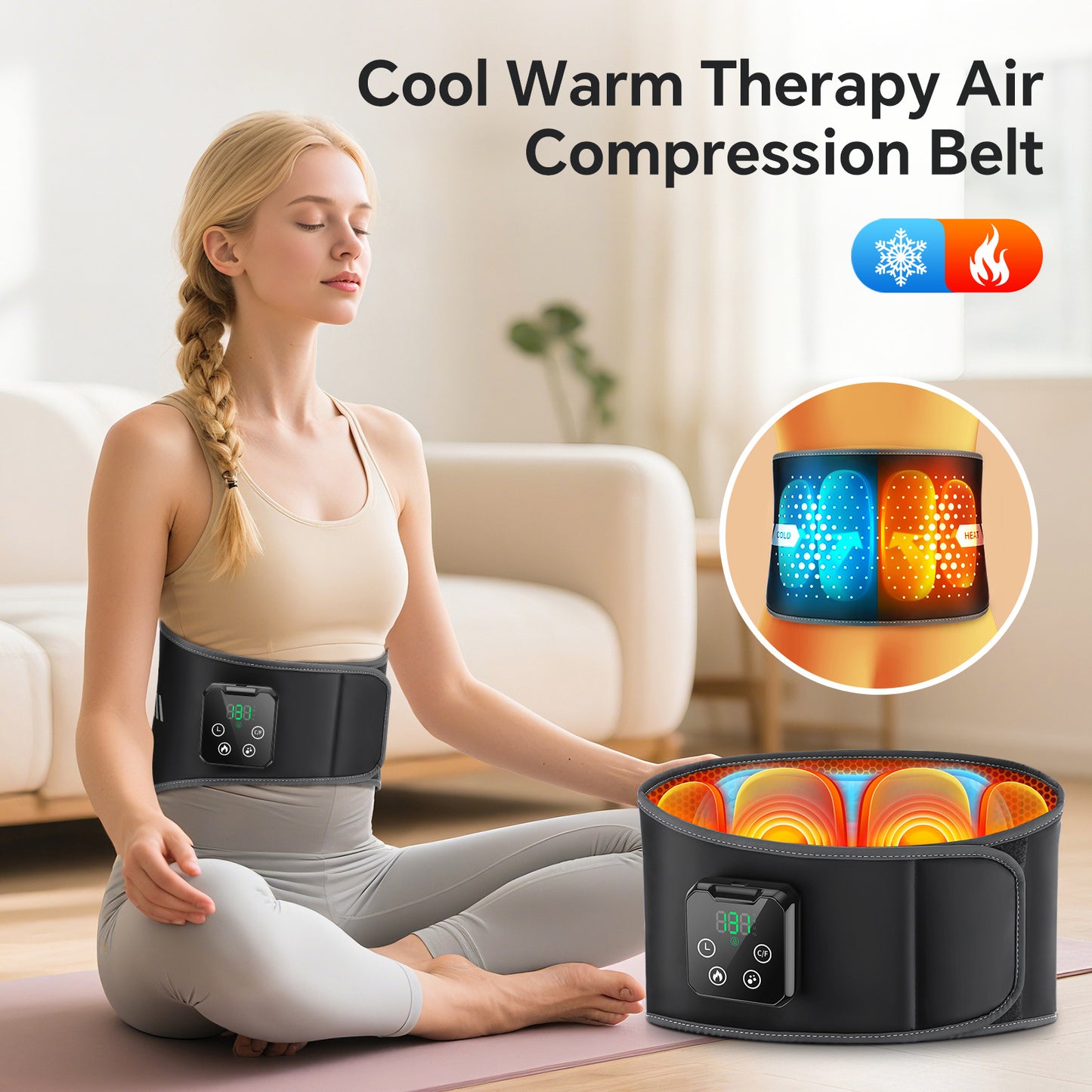 Wireless Hot & Cold Therapy Compression Massage Belt