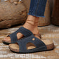 Cork Wedge Slide Sandals for Women - Lightweight Retro Platform Slippers