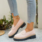 Women's Wide Width Chunky Heel Loafers - Slip-On Platform Flats