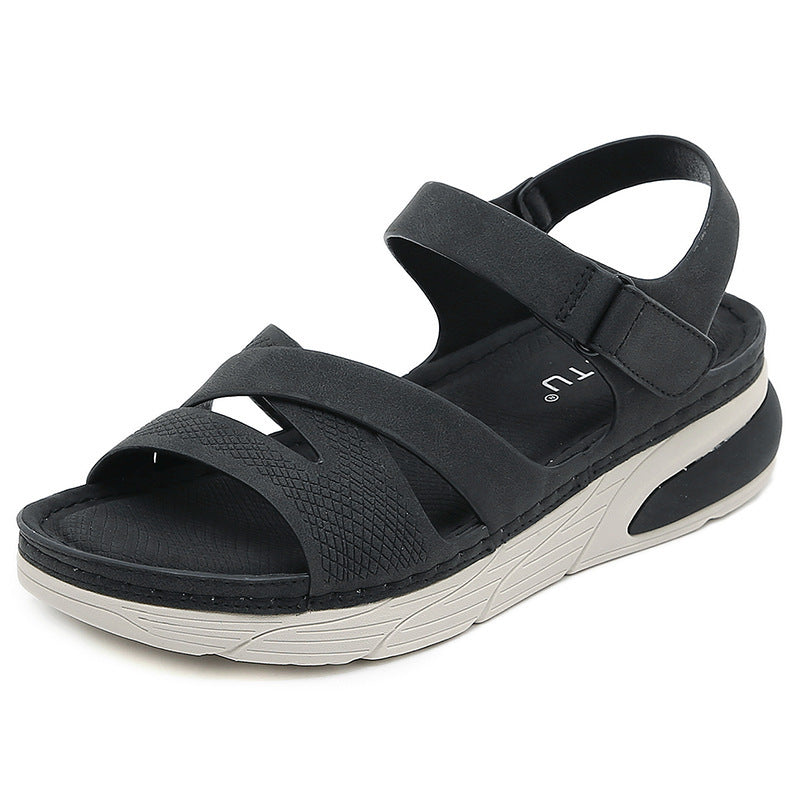 Sport Sandals for Women, Chunky Sole Hook-and-Loop Lightweight Summer Slides