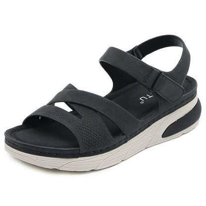 Sport Sandals for Women, Chunky Sole Hook-and-Loop Lightweight Summer Slides