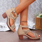 Orthopedic Sandals for Women - Chunky Heel with Breathable Cutout Design