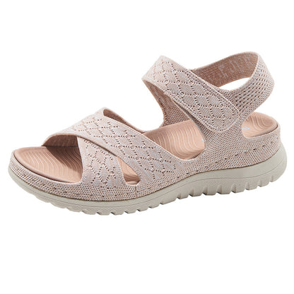Cutout Platform Sandals for Women, Hook-and-Loop Orthopedic Walking Slides