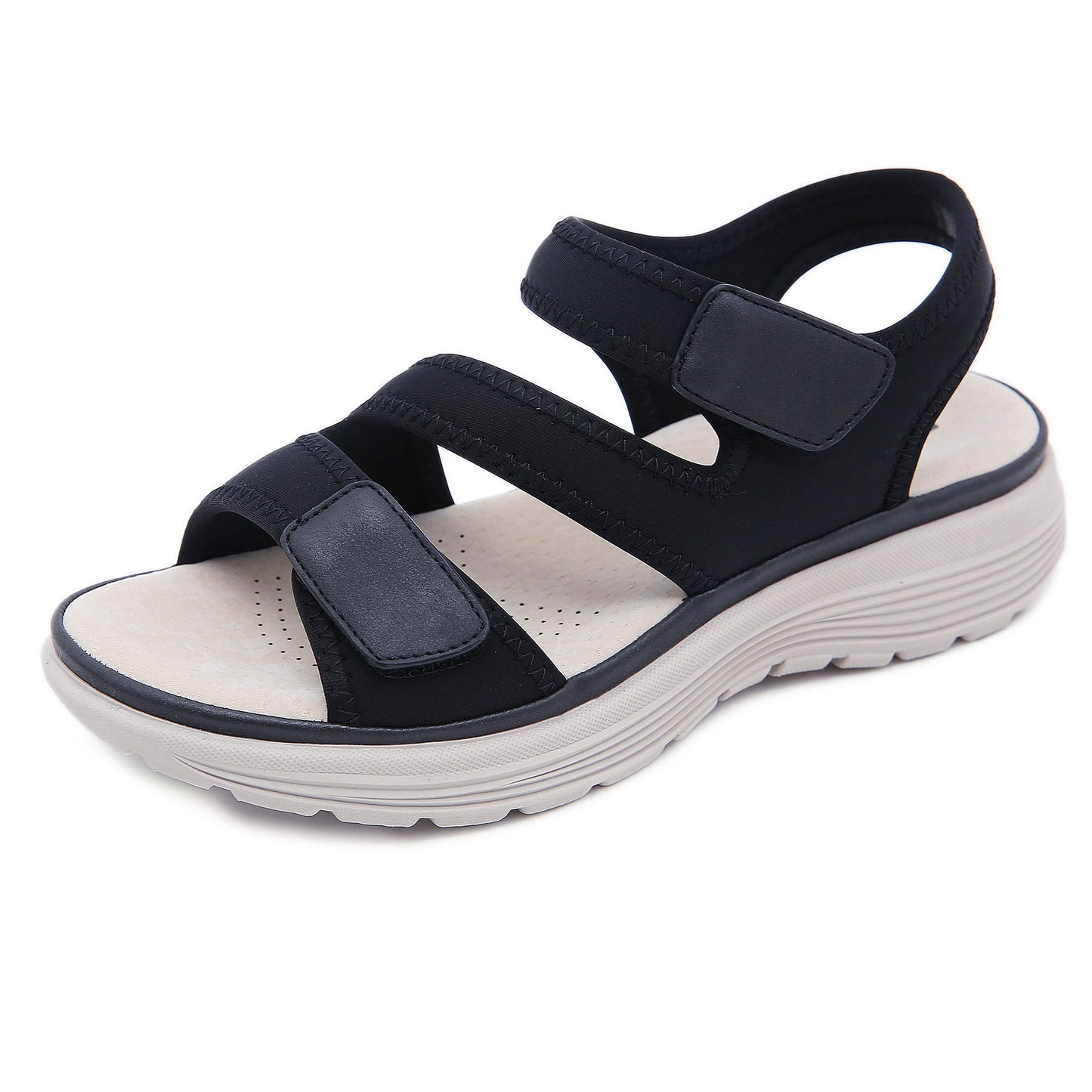 Leather Orthopedic Sandals for Women, Sporty Wedge with Arch Support