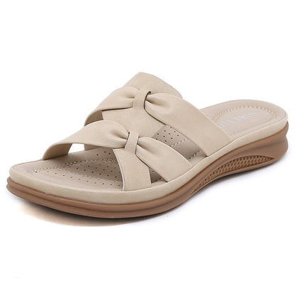 Wide Width Wedge Sandals for Women, Plus Size Retro Casual Comfort Slides