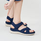 Cutout Platform Sandals for Women, Hook-and-Loop Orthopedic Walking Slides