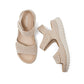 Platform Beach Sandals for Women, Cutout Hook-and-Loop Summer Slides