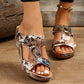 Slide Sandals for Women - Wedge Platform with Carved Cutout Design