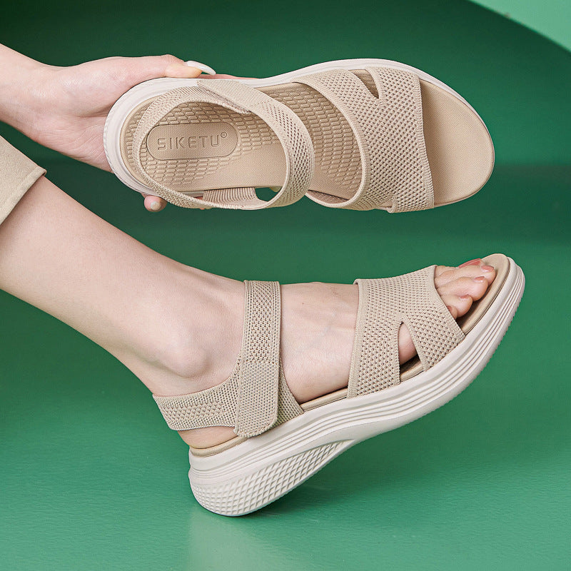 Chunky Platform Sandals for Women, Summer Beach Slides with Thick Sole